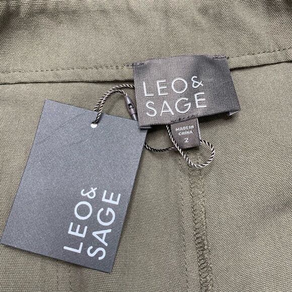 NWT Leo & Sage Olive Green Chino Crop Pants Fray 2 - Picture 12 of 13